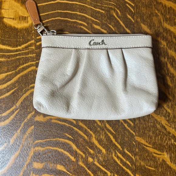 Coach Handbags - Coach Champagne Pleated Leather Wristlet/Clutch